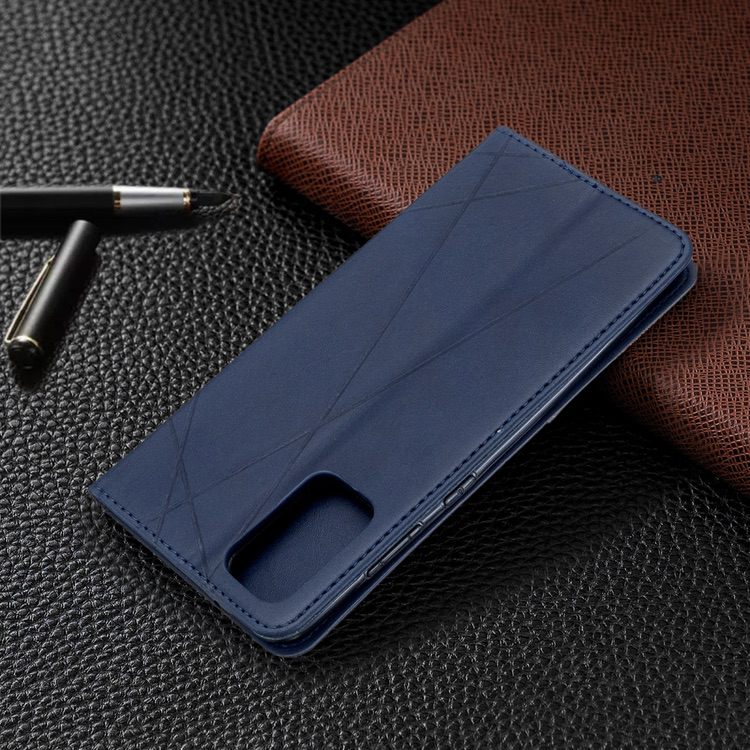 Samsung Galaxy S20 Plus Case Rhombus Texture Wallet - Blue