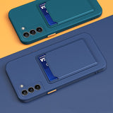 Samsung Galaxy S21 FE 5G Case With Card Slot Made With TPU - Dark Blue