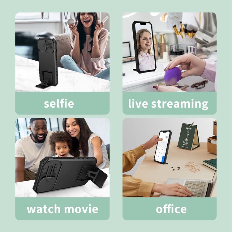 Samsung Galaxy S21 FE 5G Case With Stereoscopic Holder - Black