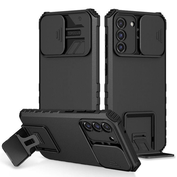 Samsung Galaxy S21 FE 5G Case With Stereoscopic Holder - Black