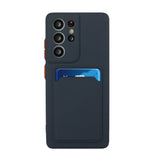 Samsung Galaxy S21 Ultra 5G Case Contrast Colour Button Shockproof - Dark Blue