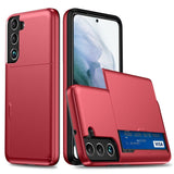 Samsung Galaxy S22 5G Case With Card Slot Made With TPU + PC - Red