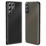 Samsung Galaxy S22 Ultra 5G Case Secure Carbon Fiber Texture - Black