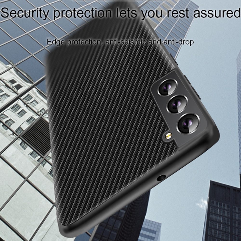 Samsung Galaxy S22 Ultra 5G Case Secure Carbon Fiber Texture - Black