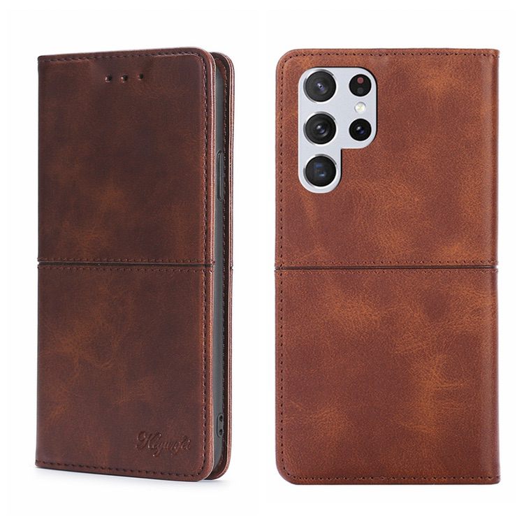 Samsung Galaxy S22 Ultra 5G Case Secure Magnetic Wallet - Dark Brown