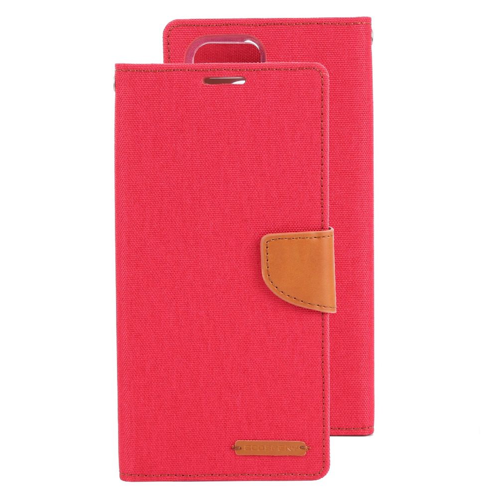 Samsung Galaxy S22 Ultra Case Mercury Canvas PU Leather Wallet - Red