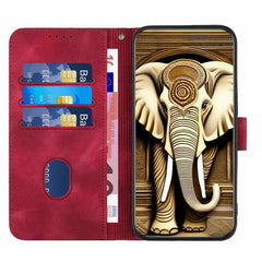 Samsung Galaxy S23 Ultra 5G Case Embossed Leather with Lanyard - Rose Red