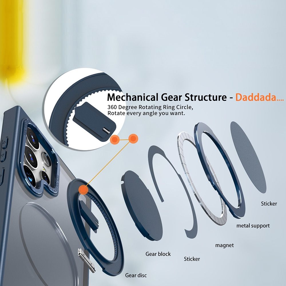 Samsung Galaxy S23 Ultra 5G Case MagSafe Magnetic 360 Degree Stand - Navy Blue