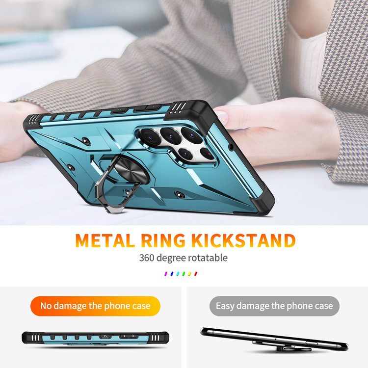 Samsung Galaxy S23 Ultra 5G Case with Metal Ring Holder - Blue