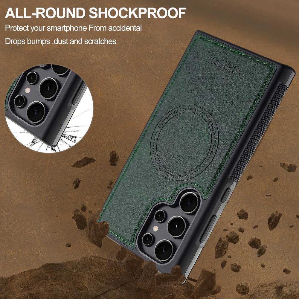 Samsung Galaxy S23 Ultra 5G LC.IMEEKE MagSafe PU Leather Case - Forest Green