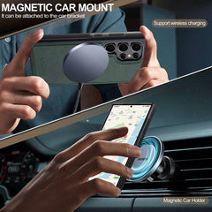 Samsung Galaxy S23 Ultra 5G LC.IMEEKE MagSafe PU Leather Case - Forest Green