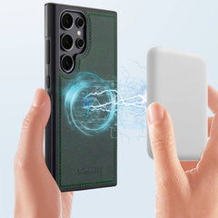 Samsung Galaxy S23 Ultra 5G LC.IMEEKE MagSafe PU Leather Case - Forest Green