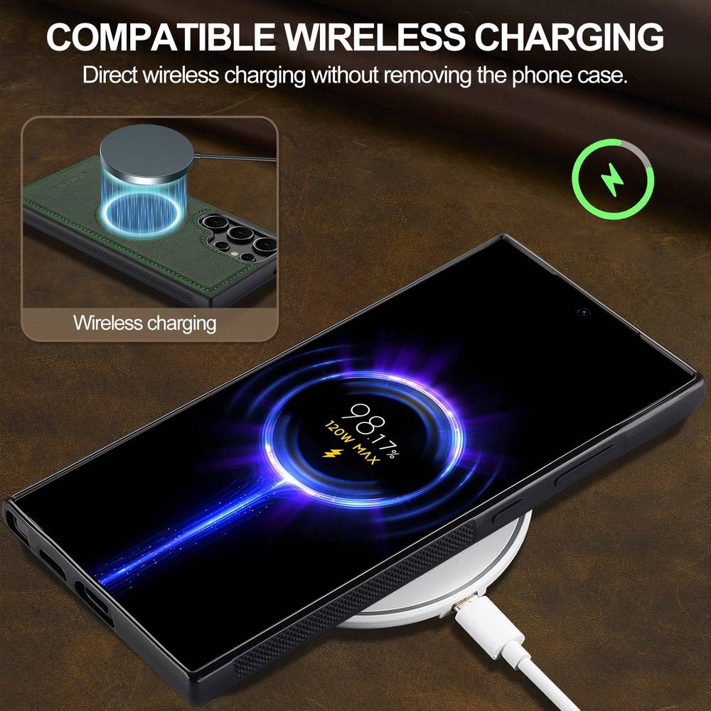 Samsung Galaxy S23 Ultra 5G LC.IMEEKE MagSafe PU Leather Case - Forest Green