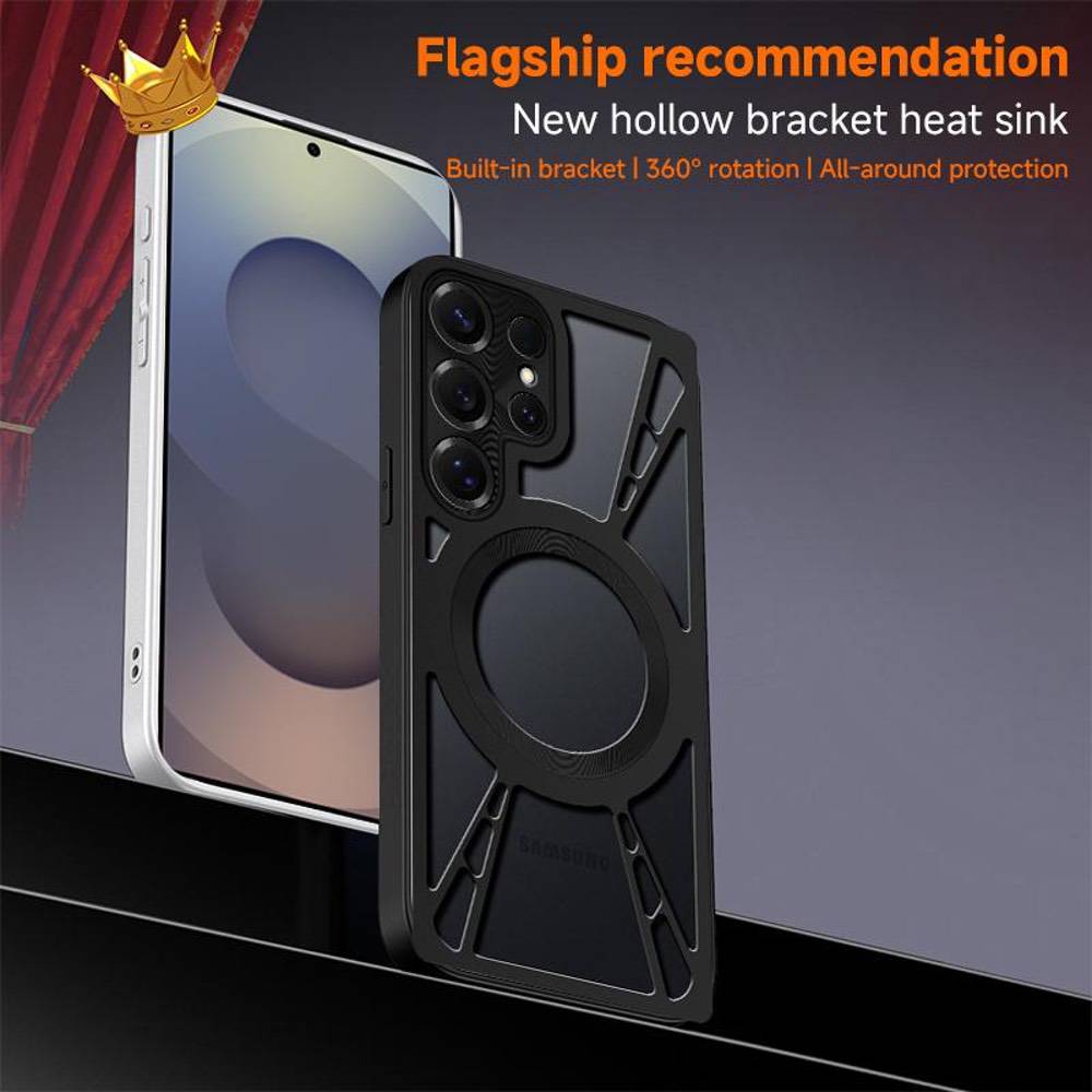 Samsung Galaxy S23 Ultra 5G Metal Silicone MagSafe Cooling Case – Black