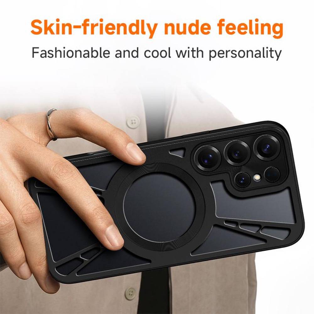 Samsung Galaxy S23 Ultra 5G Metal Silicone MagSafe Cooling Case – Black