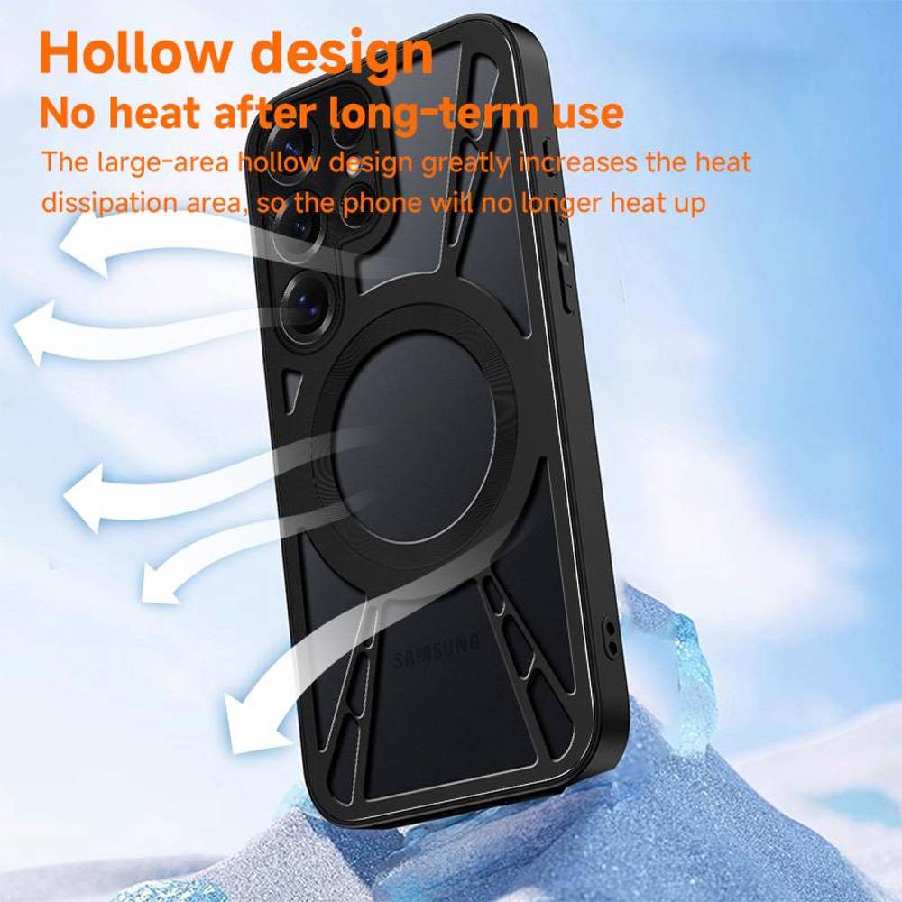 Samsung Galaxy S23 Ultra 5G Metal Silicone MagSafe Cooling Case – Black