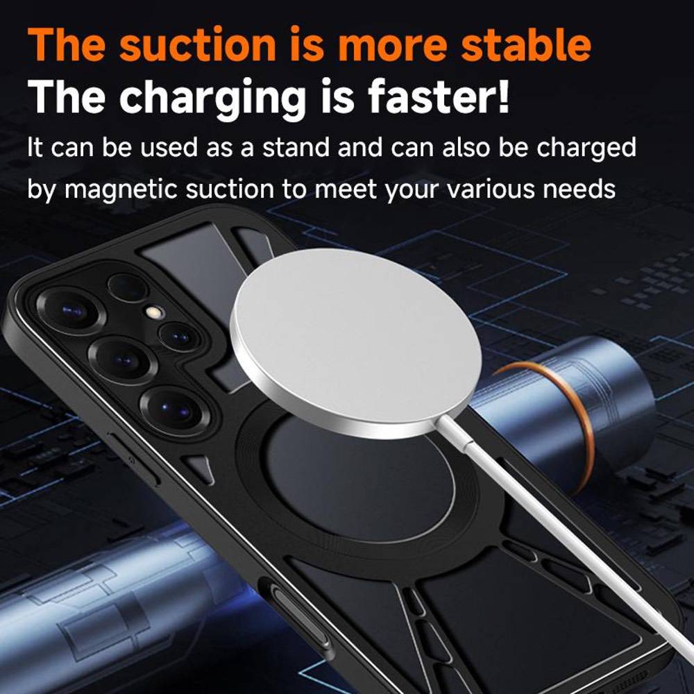 Samsung Galaxy S23 Ultra 5G Metal Silicone MagSafe Cooling Case – Black