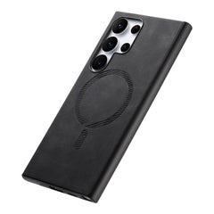 Samsung Galaxy S23 Ultra 5G Retro MagSafe PU Leather Case - Black