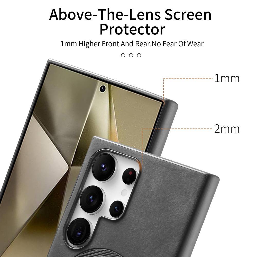 Samsung Galaxy S23 Ultra 5G Retro MagSafe PU Leather Case - Black