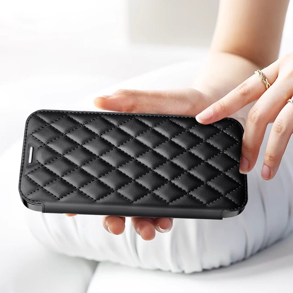 Samsung Galaxy S23 Ultra Case MagSafe RFID Anti-theft Rhombus PU Leather - Black