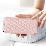 Samsung Galaxy S23 Ultra Case MagSafe RFID Anti-theft Rhombus PU Leather - Pink