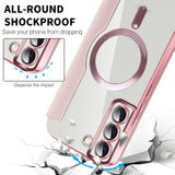 Samsung Galaxy S23 Ultra Case MagSafe RFID Anti-theft Rhombus PU Leather - Pink