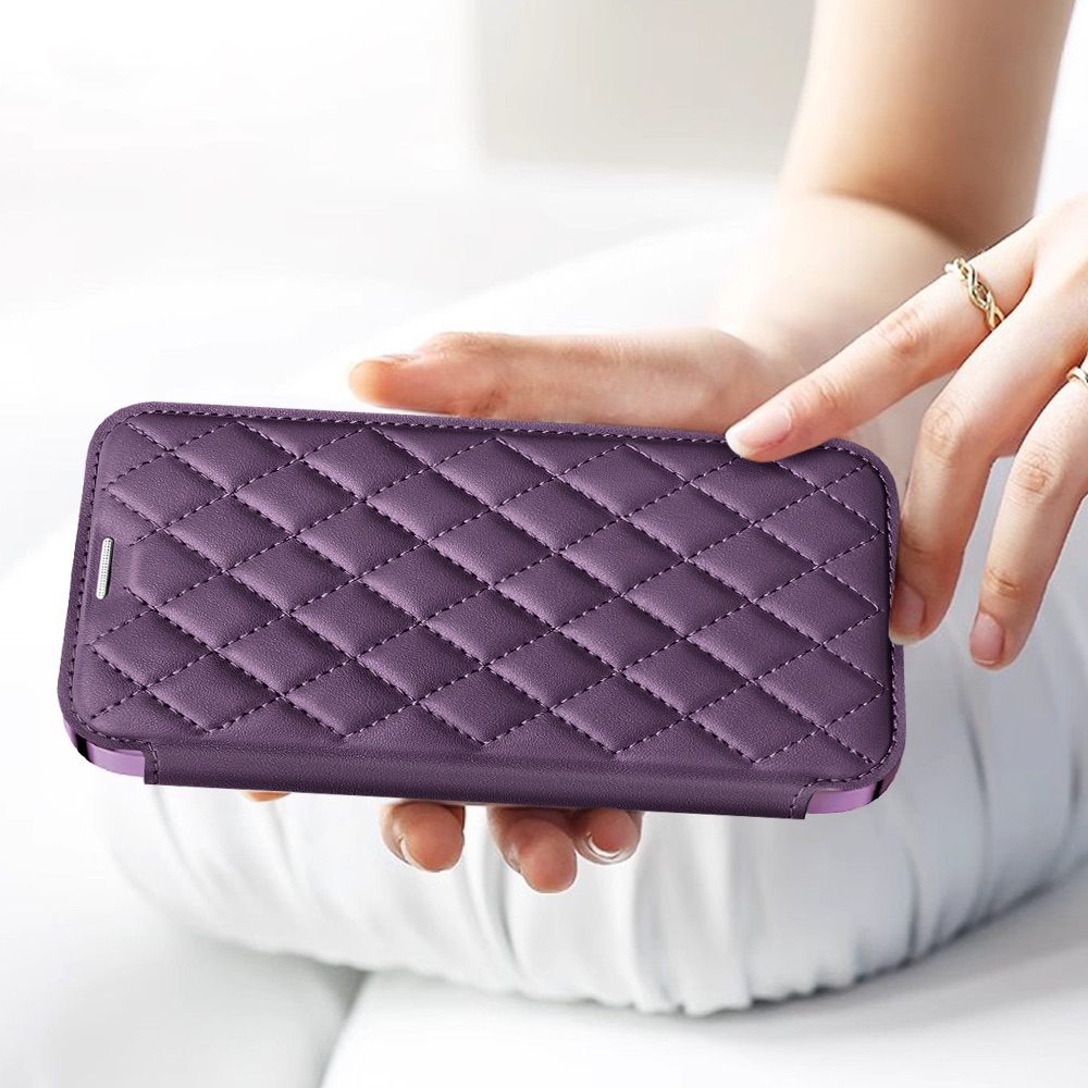 Samsung Galaxy S23 Ultra Case MagSafe RFID Anti-theft Rhombus PU Leather - Purple