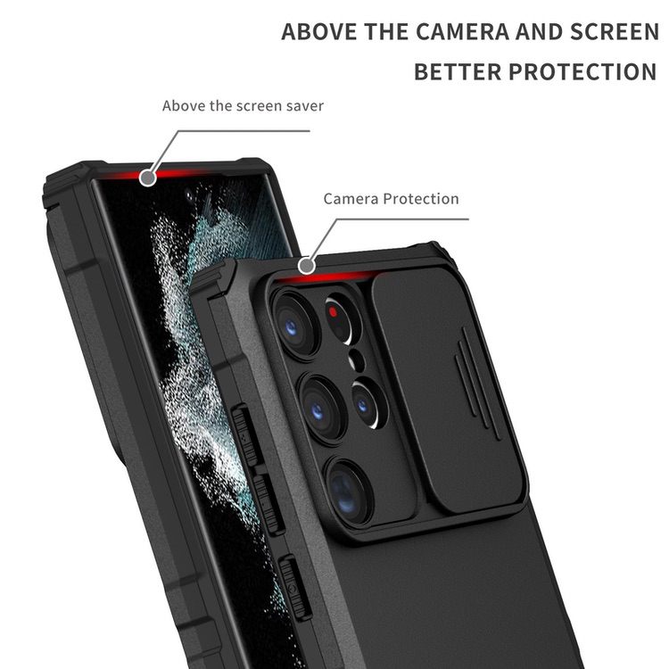 Samsung Galaxy S23 Ultra 5G Case With Stereoscopic Holder - Black