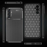 Samsung Galaxy S24 5G Case Brushed Texture Carbon Fiber TPU - Black