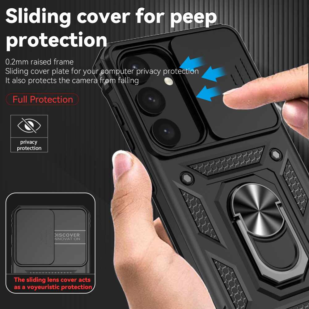 Samsung Galaxy S24 5G Case Camshield and Magnetic Holder - Black