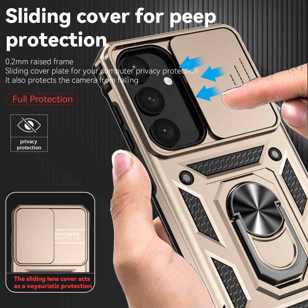 Samsung Galaxy S24 5G Case Camshield and Magnetic Holder - Gold