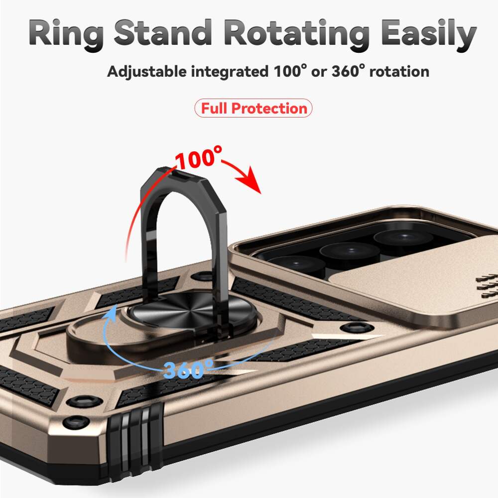 Samsung Galaxy S24 5G Case Camshield and Magnetic Holder - Gold