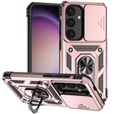 Samsung Galaxy S24 5G Case Camshield and Magnetic Holder - Rose Gold