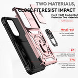 Samsung Galaxy S24 5G Case Camshield and Magnetic Holder - Rose Gold