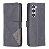 Samsung Galaxy S24 5G Case Magnetic Buckle Rhombus Texture - Black