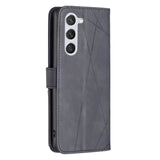Samsung Galaxy S24 5G Case Magnetic Buckle Rhombus Texture - Black