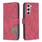 Samsung Galaxy S24 5G Case Magnetic Buckle Rhombus Texture - Red