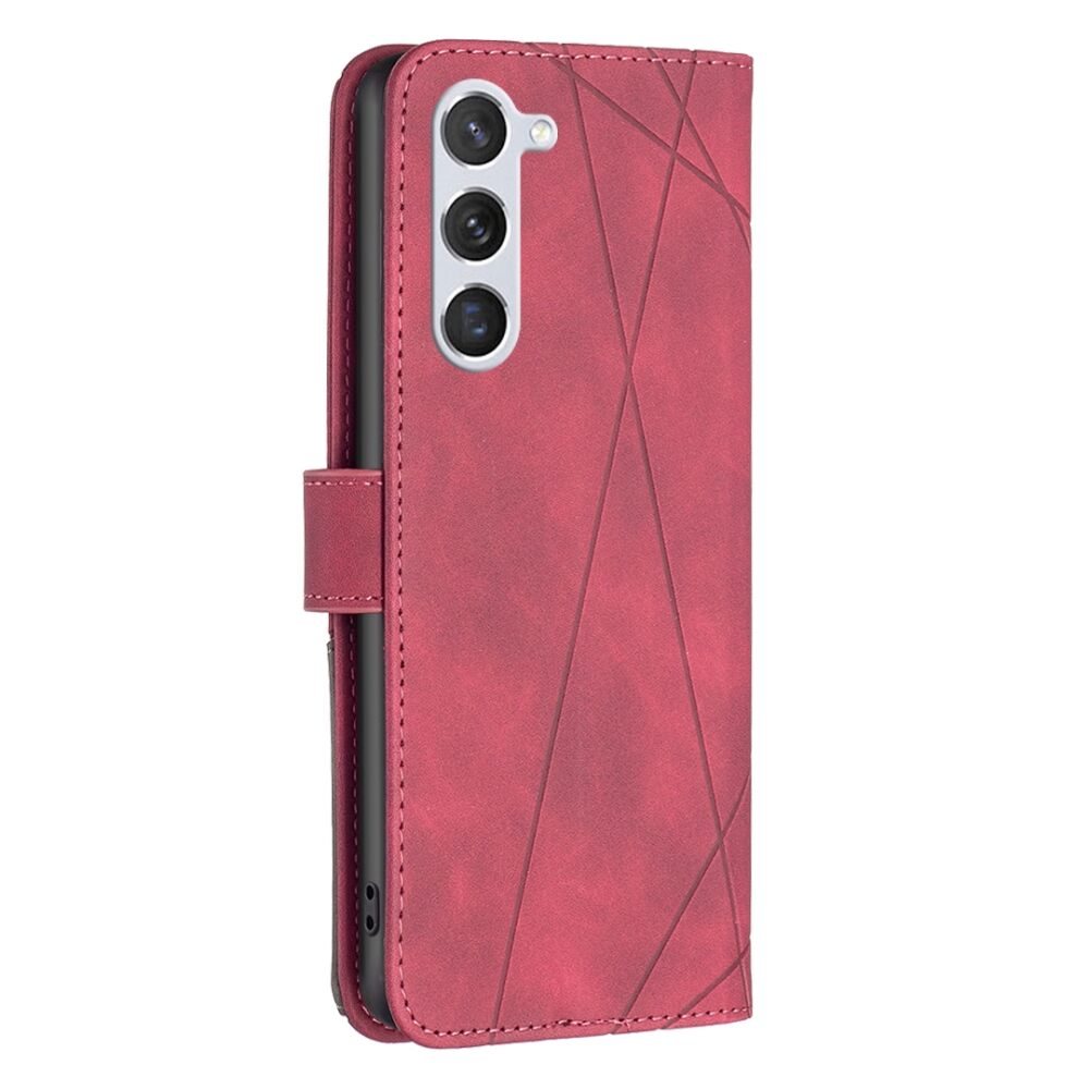 Samsung Galaxy S24 5G Case Magnetic Buckle Rhombus Texture - Red