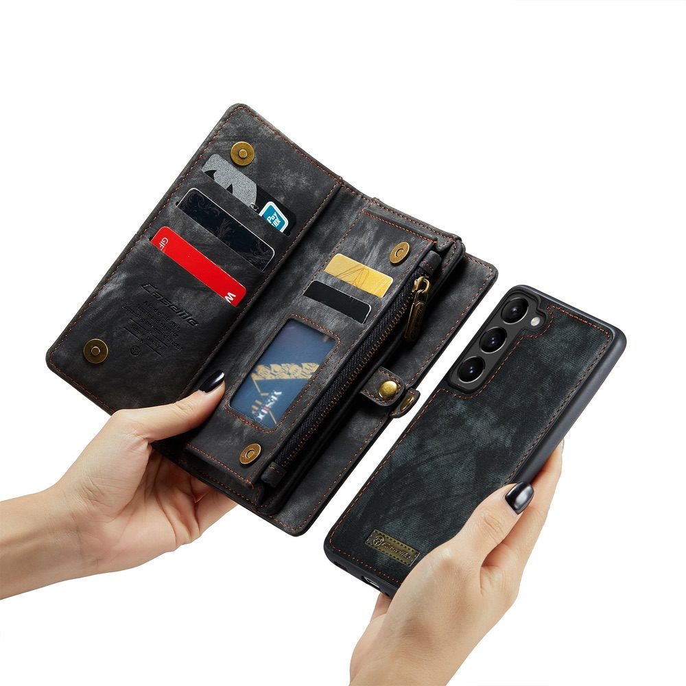 Samsung Galaxy S24 5G Case Multi-slot Detachable Protective Wallet - Black