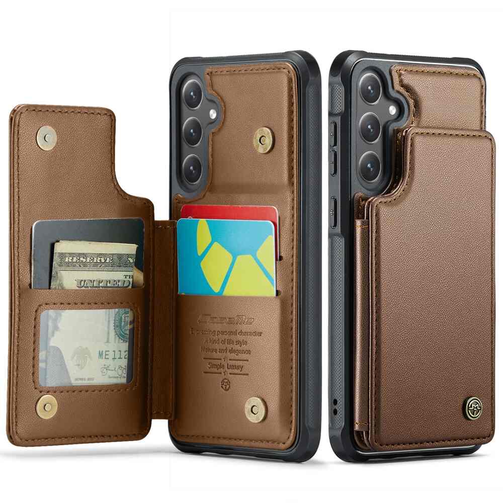 Samsung Galaxy S24 5G Case RFID Anti-theft PU Leather - Brown