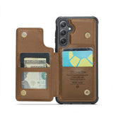 Samsung Galaxy S24 5G Case RFID Anti-theft PU Leather - Brown