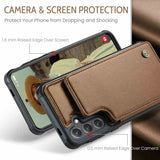 Samsung Galaxy S24 5G Case RFID Anti-theft PU Leather - Brown