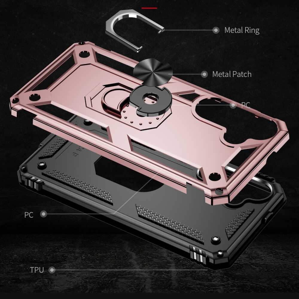 Samsung Galaxy S24 5G Case with Metal Ring Holder - Rose Gold