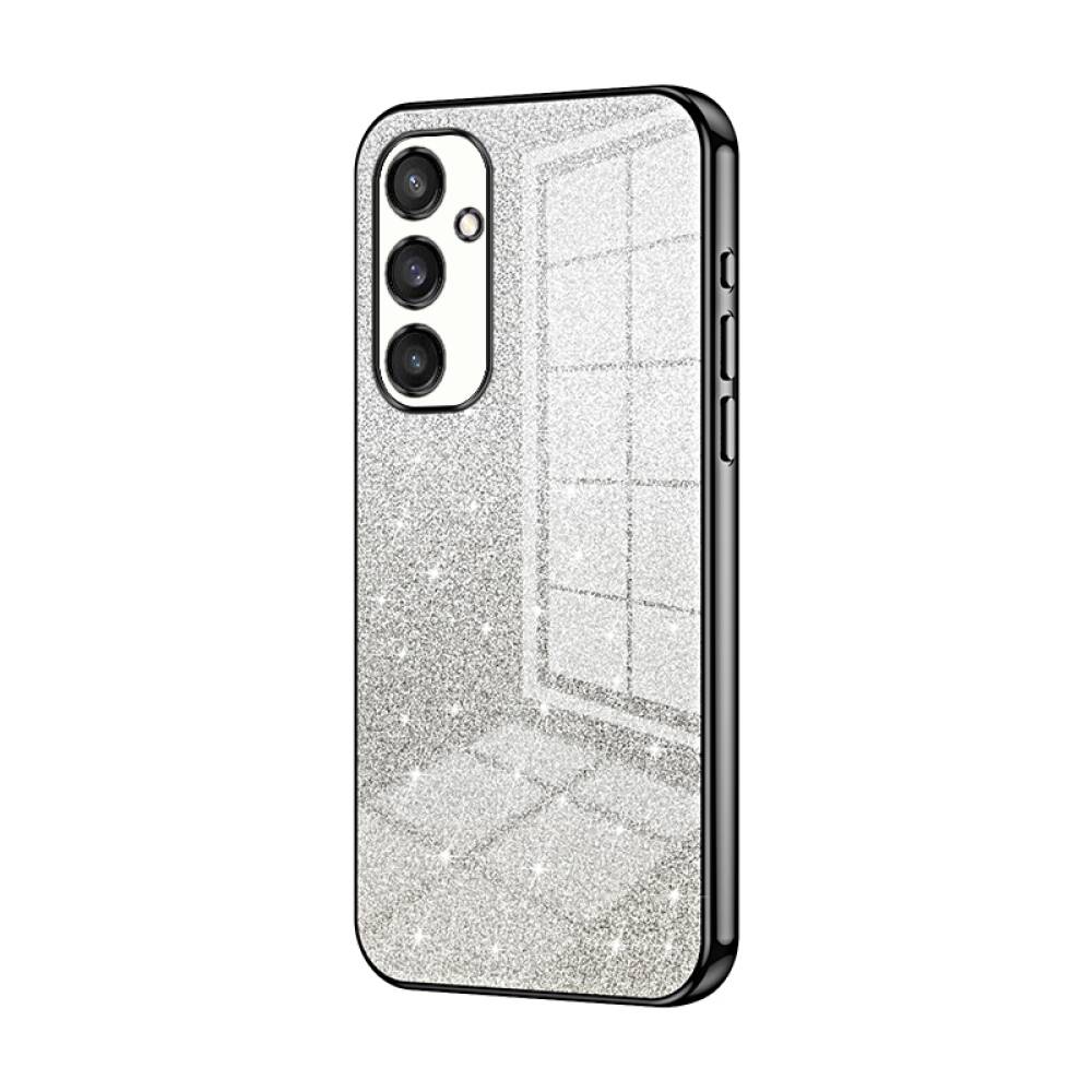Samsung Galaxy S24 Case With Gradient Glitter Powder Electroplated - Black