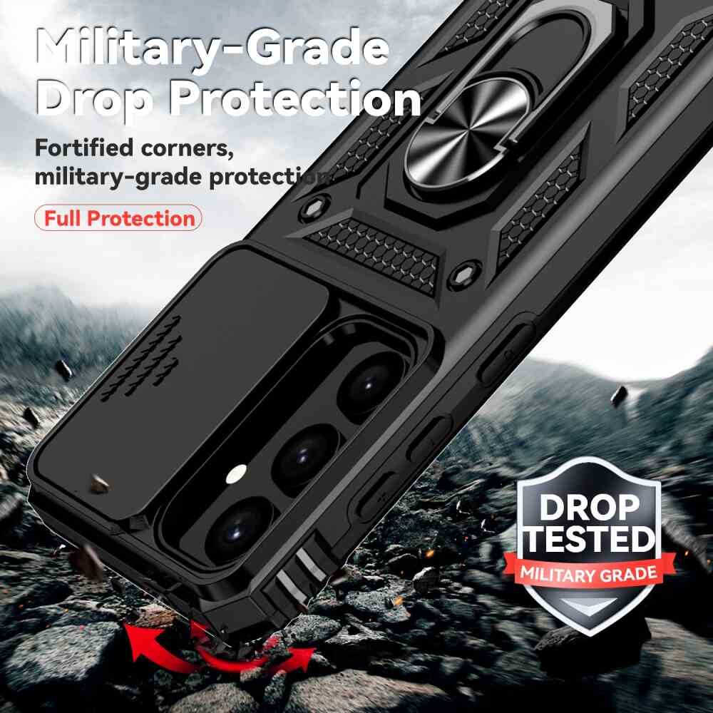 Samsung Galaxy S24 Plus 5G Case Camshield and Magnetic Holder - Black