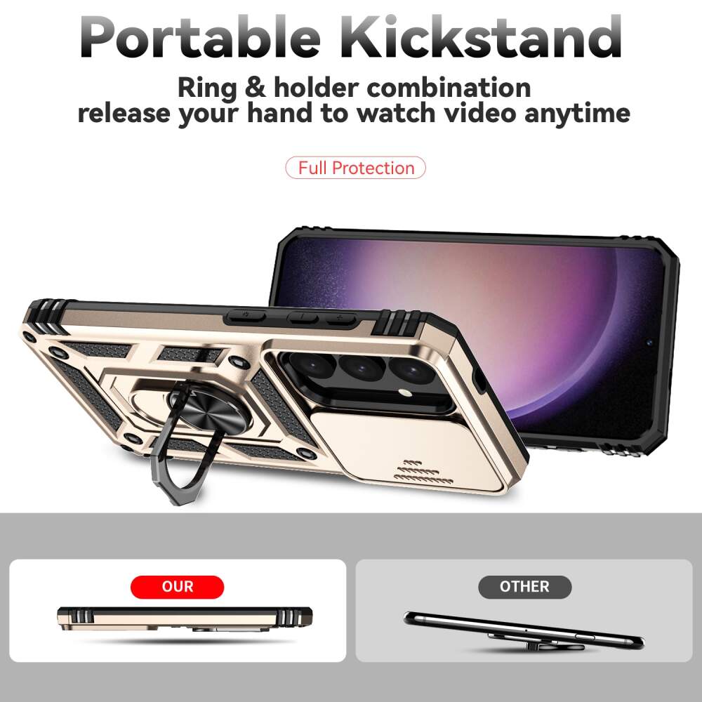 Samsung Galaxy S24 Plus 5G Case Camshield and Magnetic Holder - Rose Gold