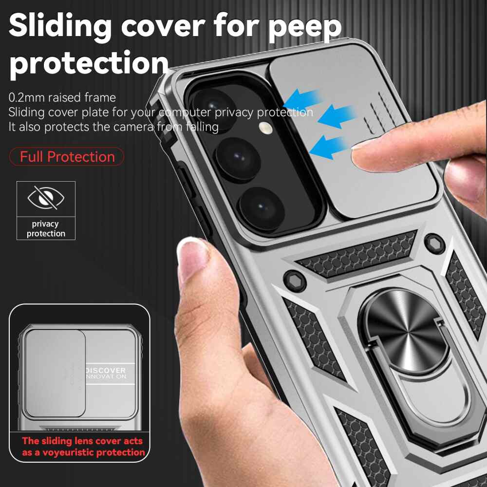 Samsung Galaxy S24 Plus 5G Case Camshield and Magnetic Holder - Silver