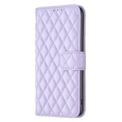 Samsung Galaxy S24 Plus 5G Case Diamond Lattice PU Leather Wallet - Purple