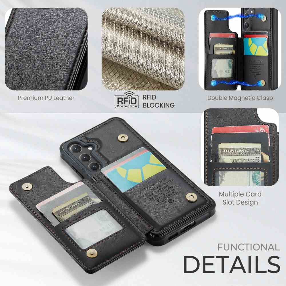 Samsung Galaxy S24 Plus 5G Case RFID Anti-theft PU Leather - Black