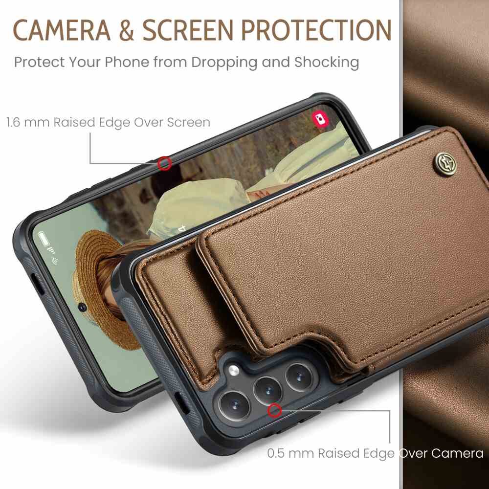Samsung Galaxy S24 Plus 5G Case RFID Anti-theft PU Leather - Brown
